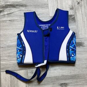 Speedo Kids 2-4 y/o Royal Blue and White Swim Vest with Patterned Side Panels